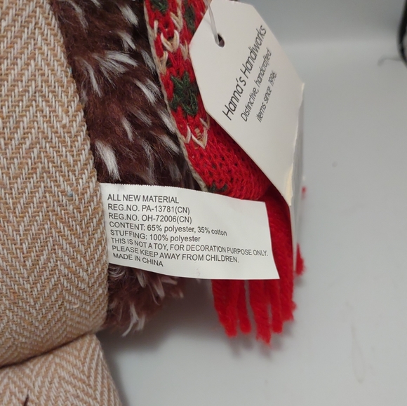 Hanna's Handiworks Wonderland Hedgehog Sitter Plush, Red Scarf 7.5” H - Picture 10 of 10